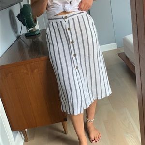 NWT! Sanctuary linen striped midi skirt